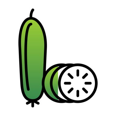 salatalık sebze ikonu, basit illüstrasyon