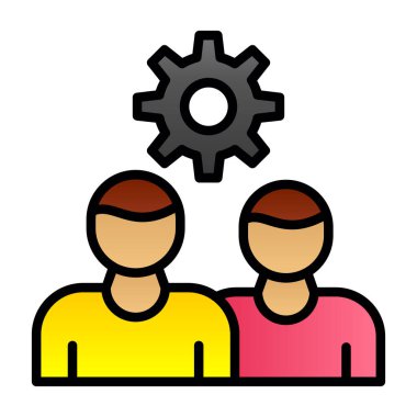 ekip çalışması düz simgesi, vektör çizim