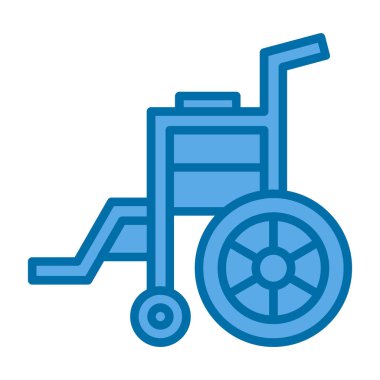 Tekerlekli sandalye web simgesi, vektör illüstrasyonu