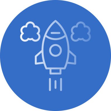 Roket. Web simgesi basit illüstrasyon 