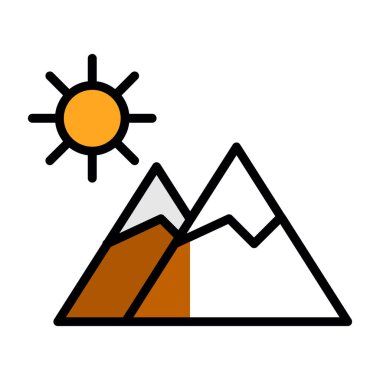 Bir dağ simgesinin vektör illüstrasyonu