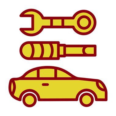 Onarım ve araç tasarımı, vektör illüstrasyonu