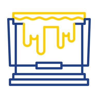 Boya Kovası çizilmiş simge sembolü, vektör illüstrasyonuName 