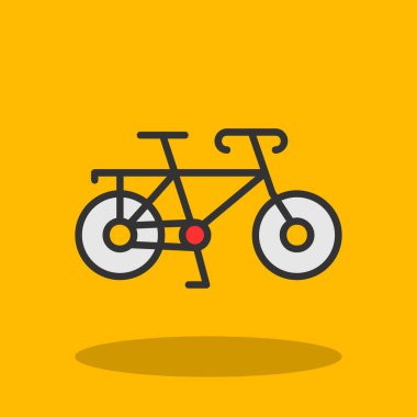 Grafik düz bisiklet simgesi, vektör illüstrasyonu