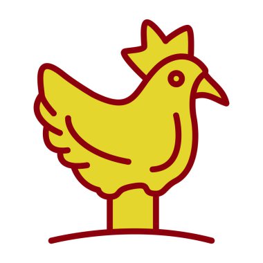 Tavuk. Web simgesi basit illüstrasyon