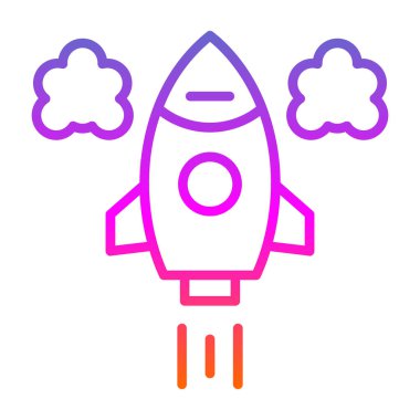 Roket. Web simgesi basit illüstrasyon 