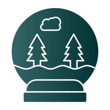 Yılbaşı Kartopu ikonu, vektör illüstrasyonu 