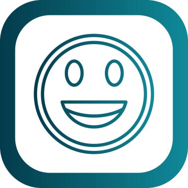 Mutlu bir gülümseme Web simgesi basit illüstrasyon 