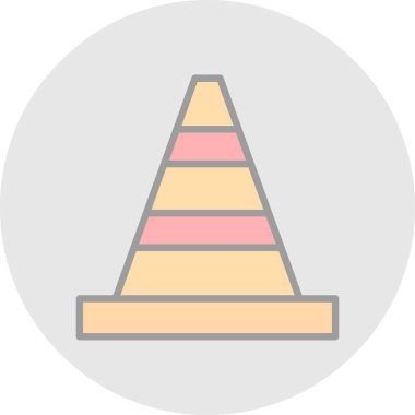 Trafik konisi simgesi, vektör illüstrasyonu basit tasarım