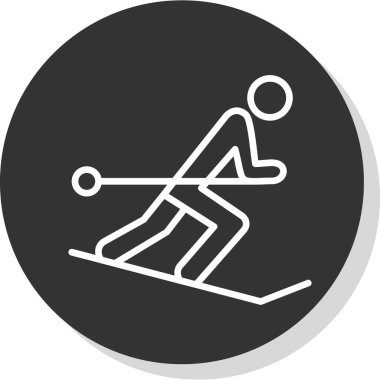 Grafik düz kayak ikonu vektör çizimi