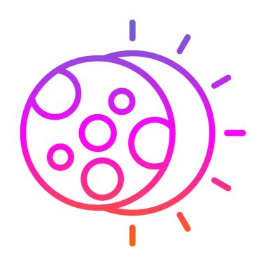 Güneş tutulması simgesinin vektör illüstrasyonu 