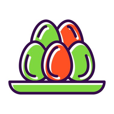 Tavuk yumurtası. Web simgesi basit illüstrasyon