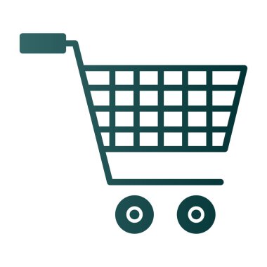 Alışveriş arabası simgesi, vektör illüstrasyonu 