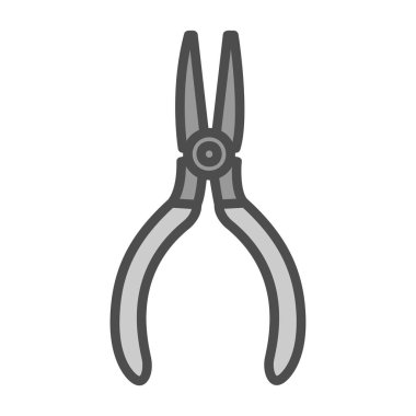 İğne burun pensesi ikon vektör illüstrasyonu