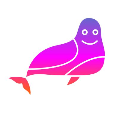 şirin fok simgesi, vektör illüstrasyonu