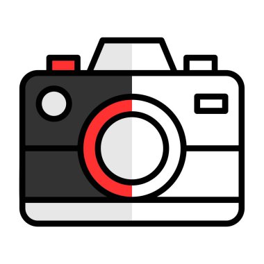 Fotoğraf makinası. Web simgesi basit illüstrasyon