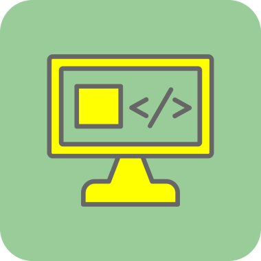 Simge vektör illüstrasyonu kodlanıyor