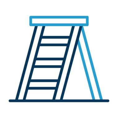 Merdiven düz simgesi, vektör illüstrasyonu