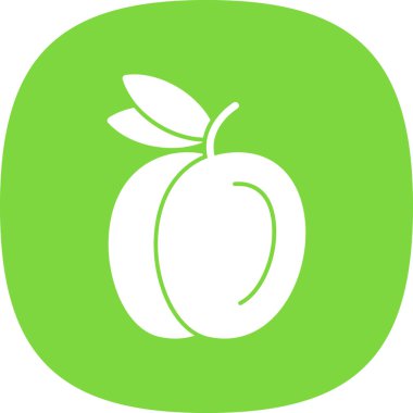 Şeftali simgesi vektör çizimi düz tasarım