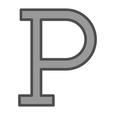 Tek harfli p 'nin vektör çizimi