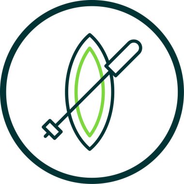 Yeşil ve beyaz bir ikonun vektör illüstrasyonu