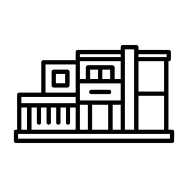 Fabrika vektör ince çizgi simgesi