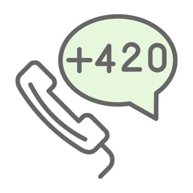 Çek Cumhuriyeti ülke kodu (+ 420) vektör simgesi