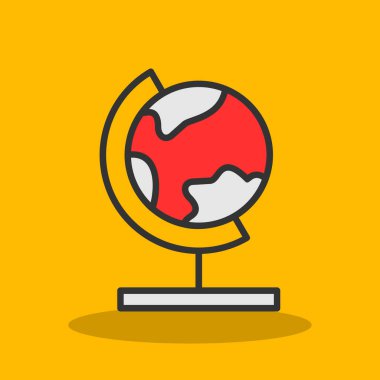 dünya küresel vektör düz tasarım 