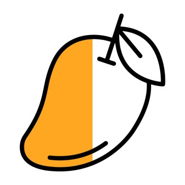 Mango egzotik meyve ikonu, vektör illüstrasyonu 