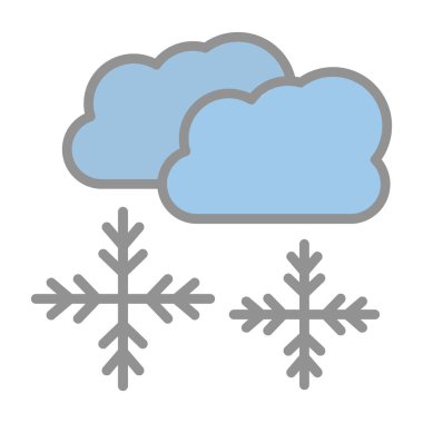 Kar bulutları hava durumu ikonu, vektör illüstrasyonu 