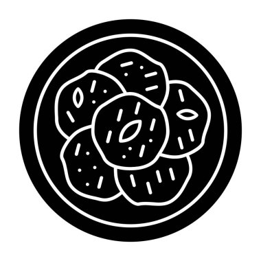 Taze meyve ikonu. Beyaz arkaplanda izole edilmiş web tasarımı için taze vektör simgesi