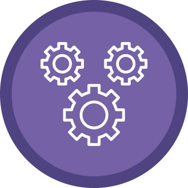 Çarklı dişli tekerlek simgesi doldurulmuş dış hat biçimi