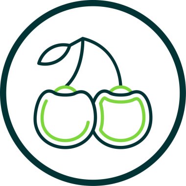 tatlı kiraz ikonu, vektör illüstrasyonu