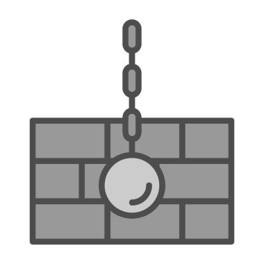 Yıkım topu ağ ikonu vektör illüstrasyonu