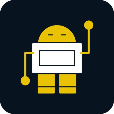 robot düz simgesi, vektör illüstrasyonu