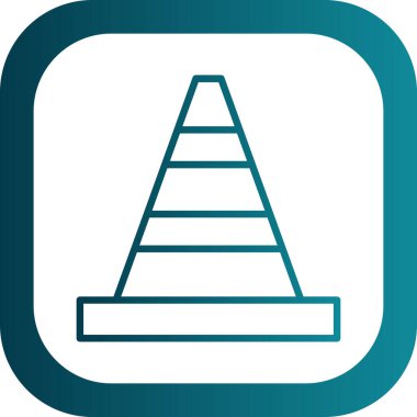 Trafik konisi simgesi, vektör illüstrasyonu basit tasarım