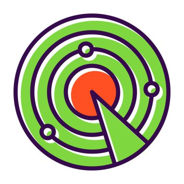 Radar modern simgesinin vektör illüstrasyonu              