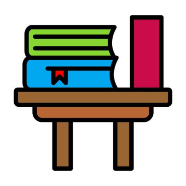 Kitap simgesi, vektör illüstrasyonu basit tasarım