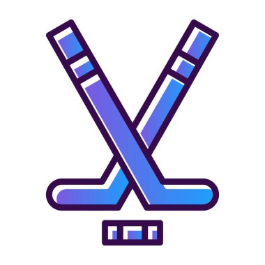 Hokey ekipmanı vektör ikonu. Dolu çizgi işareti. Web 'in düzenlenebilir sembolü