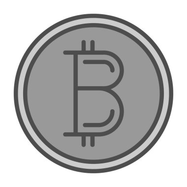 Basit bitcoin simgesi, vektör illüstrasyonu