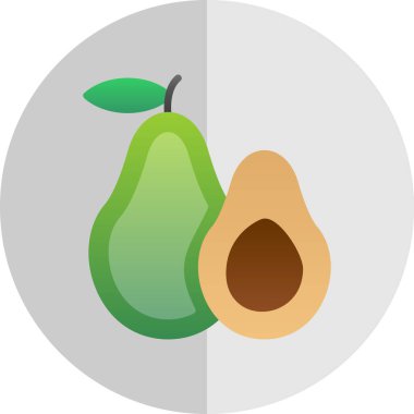 Basit Avokado simgesi, vektör illüstrasyonu