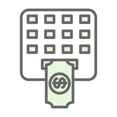 atm makine simgesi, vektör illüstrasyonu basit tasarım