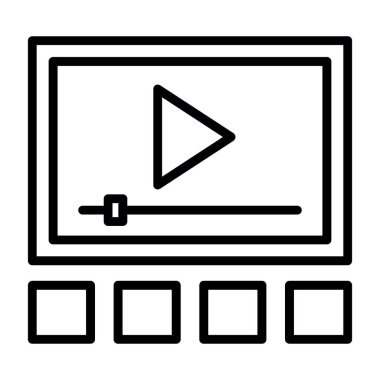 Video oynatıcı ikon vektör illüstrasyonu