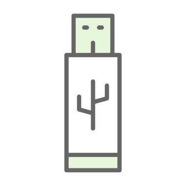 Flaş bellek simgesi, vektör illüstrasyonu basit tasarım