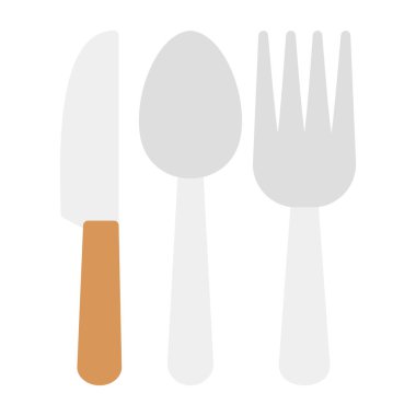 Bıçak, çatal ve kaşık. Web basit illüstrasyonu