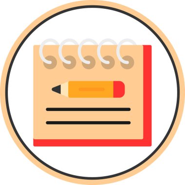 notepad simgesi, vektör illüstrasyonu basit tasarım
