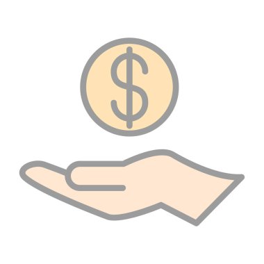hand with dollar sign icon vector illustration design