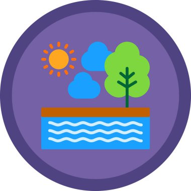 Orman. Web simgesi basit illüstrasyon