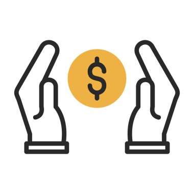 Dolar işareti vektör illüstrasyon tasarımı olan eller