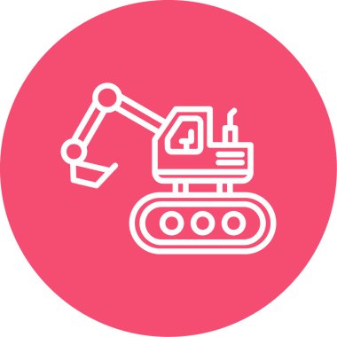 Escavator web simgesi, vektör illüstrasyonu